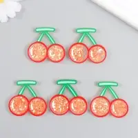 Шейкер для творчества акрил "Вишенки" с глиттером 0,5х4,4х4,1 см