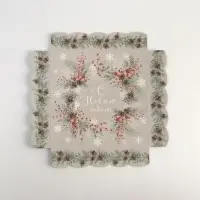 Коробка для кондитерских изделий с пластиковой крышкой &laquo;Венок&raquo;, 15 х 15 х 3 см