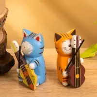 Сувенир &laquo;Кот с контрабасом&raquo;, 4&times;5&times;8 см, дерево, МИКС
