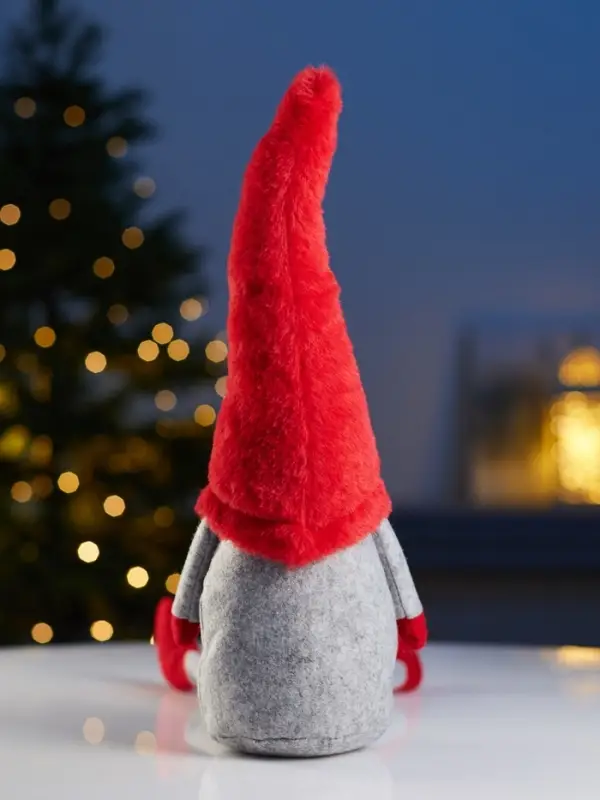 Фигура текстиль &laquo;Гномик в красной шапке&raquo; 60 см, 1 LED, LR1130х3 (в компл.), Т/БЕЛЫЙ