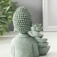 Подставка под благовония песчаник "Будда и фонтан с лотосом" 7х10,5х13 см