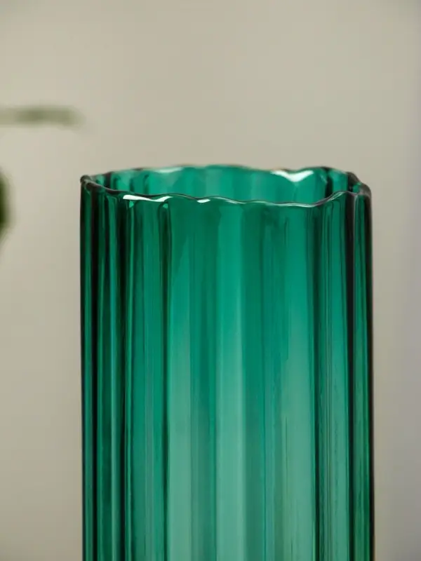 Ваза стекло настольная "Верена" 25,5х10 см, зелёный