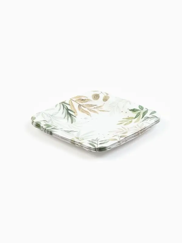 МП Тарелка одноразовая бумажная квадратная "Эко",21 см (10 шт.)