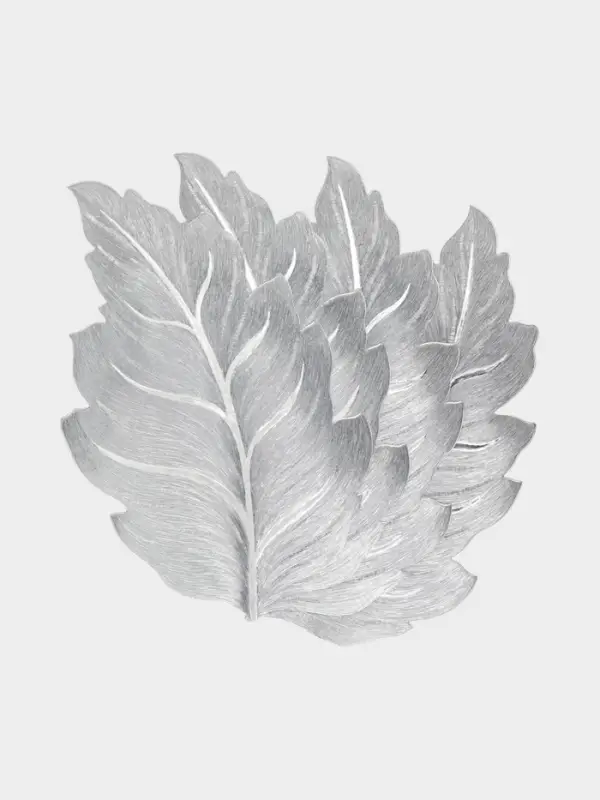 Набор салфеток для стола Доляна &laquo;осенний лист&raquo;, 49&times;29 см, 4 шт, ПВХ, цвет серебро