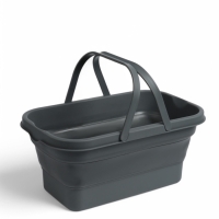 Корзина - столик Maclay 2 в 1, складная, 47 х 28,5 х 23,5 см, стол 45 х 28 х 16 см, серая