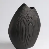 Ваза &laquo;Бего&raquo;, 24&times;21 см, керамика, чёрная