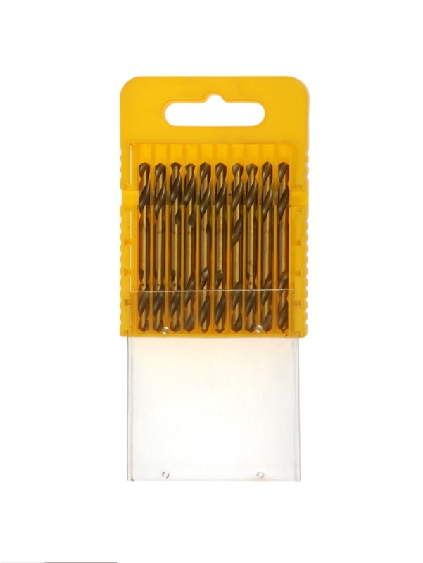Набор двусторонних сверл по металлу ТУНДРА, HSS-Tin, 3.2 х 49 мм, 10 шт.