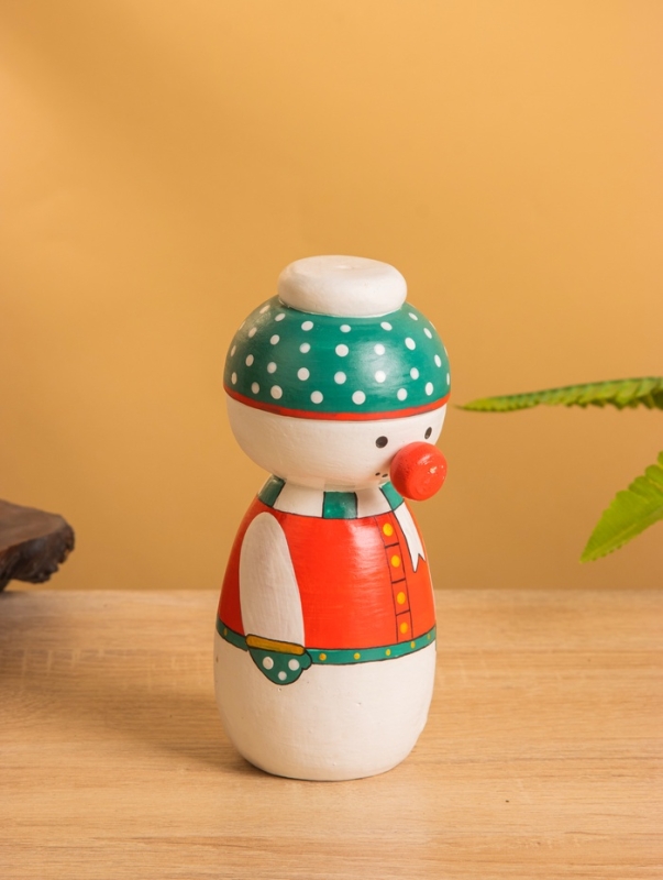 Деревянная кукла кокеши "Снеговичок" 7х7,5х15 см