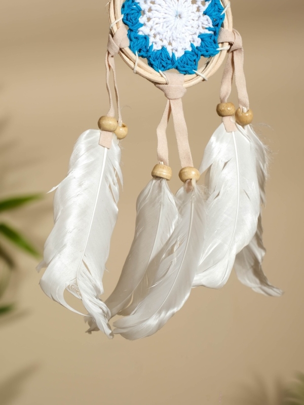 Ловец снов 7х30 см. бело-голубой