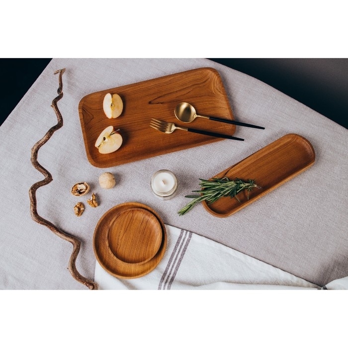 Блюдо 27х11х2 см, тиковое дерево