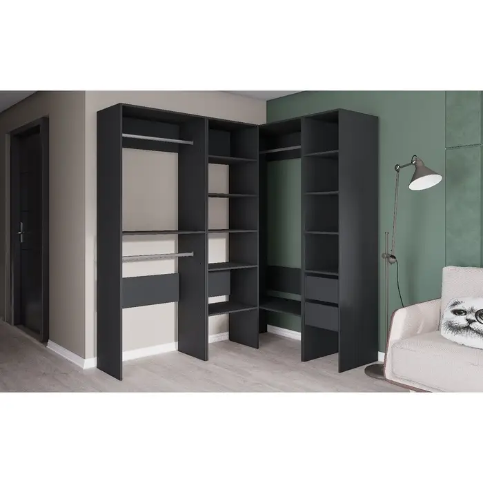 Модульная Гардеробная система Модус комплект 280*208*51 графит