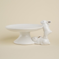 Блюдо сервировочное керамическое SL Home &laquo;Лесные кролики&raquo;, 30,5&times;25&times;15,5 см, цвет белый