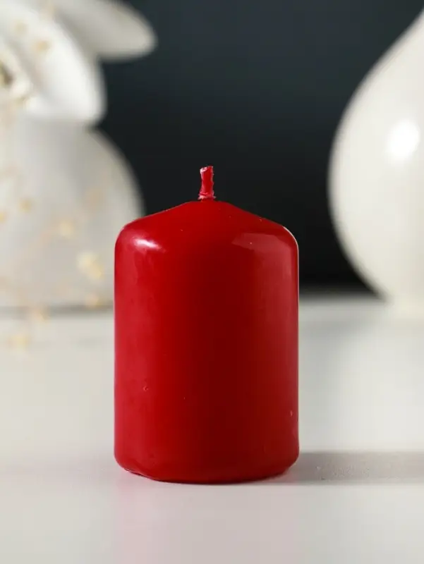 Свеча-цилиндр 4х6 см, 70 гр, бордовый