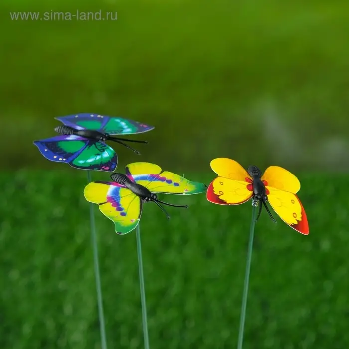 Штекер "Бабочка Шарлин" 3х4см/30см, МИКС