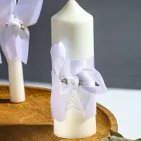 Свечи свадебные "Пышный" набор 3 шт (16 см + 2 шт по 18 см), белый