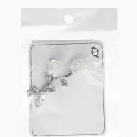 Серьги "Цветок розы", цвет белый в серебре