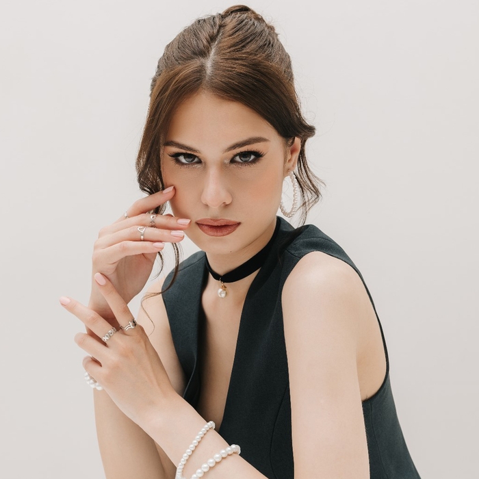 Чокер &laquo;Шарик&raquo;, жемчужина, цвет чёрный, L=30 см