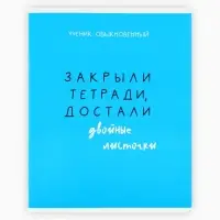 Тетрадь в клетку, 48 л., А5, на скрепке, блок №2 &laquo;Типичный ученик&raquo;, твин лак, уф лак, МИКС