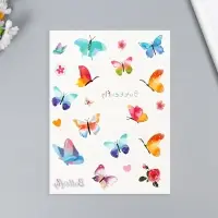 Переводные тату на тело цветные &laquo;Бабочки. Суккуленты&raquo;, 24&times;14.5 см, МИКС