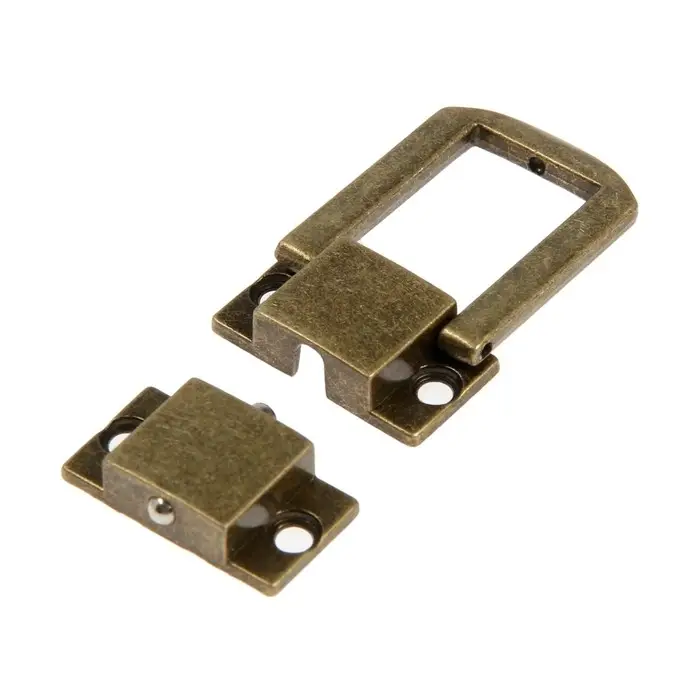 Замок-защелка на ящик ZM01, 3.2&times;2.5 см, цвет бронза