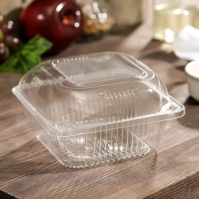 Контейнер одноразовый с неразъёмной крышкой ИП-9 А, пластик, 350 мл, 13&times;13&times;7.5 см, прозрачный