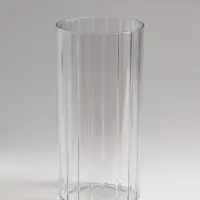 Ваза настольная пластик "Венера" полосы, 19,5х9,5 см, прозрачный