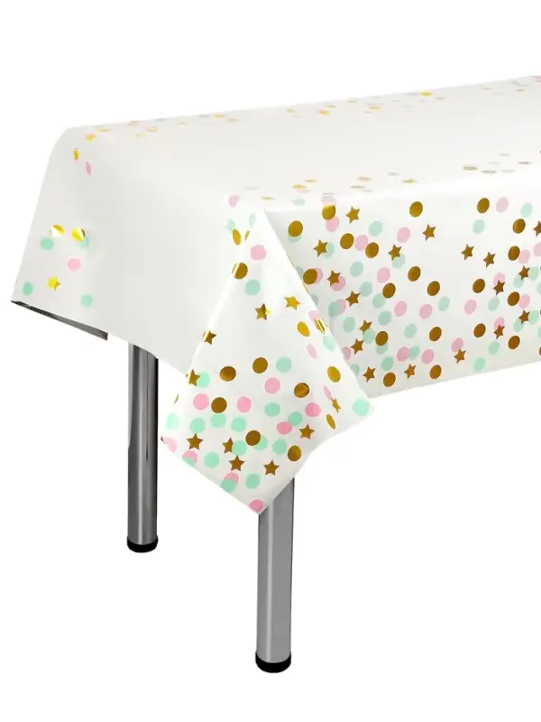 Скатерть &laquo;Праздник конфетти&raquo; 137&times;183 см, розовая, мятный