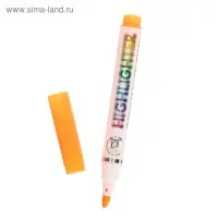 Маркер текстовыделитель, наконечник скошенный, 4 мм, оранжевый