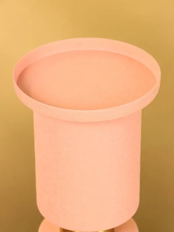 Подсвечник на 1 свечу текстурный "Пудровый" 10,5х10,5х19 см