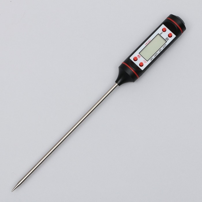 Термометр (термощуп) электронный на батарейках &laquo;Живи со вкусом&raquo;, чёрный.