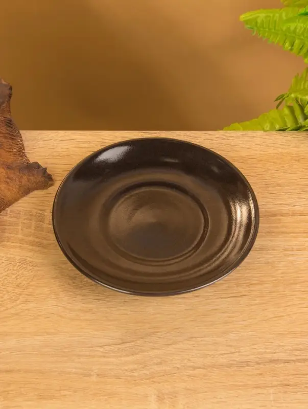 Чашка с блюдцем &laquo;Черепашка&raquo;, 13&times;13&times;7 см, керамика, тёмно-коричневая