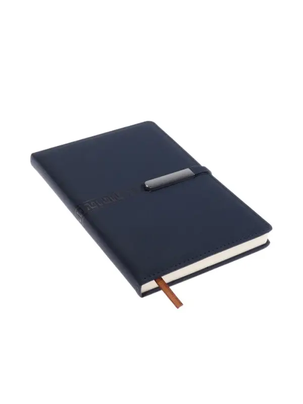 Ежедневник недатированный формат А5, с хлястиком, 112л, линия, пвх, Узор Синий