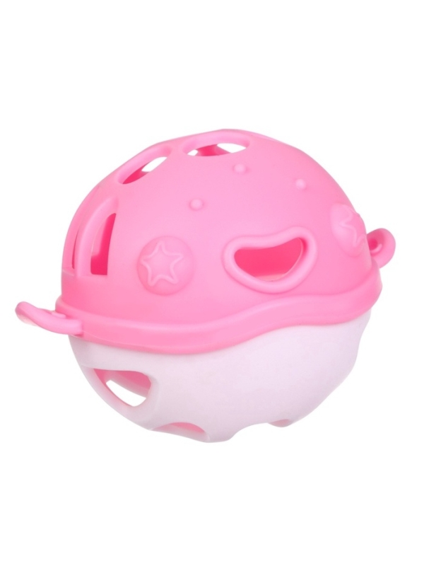 Прорезыватель силиконовый для зубов с погремушкой Крошка Я &laquo;Рыбка&raquo;, в кейсе, розовый