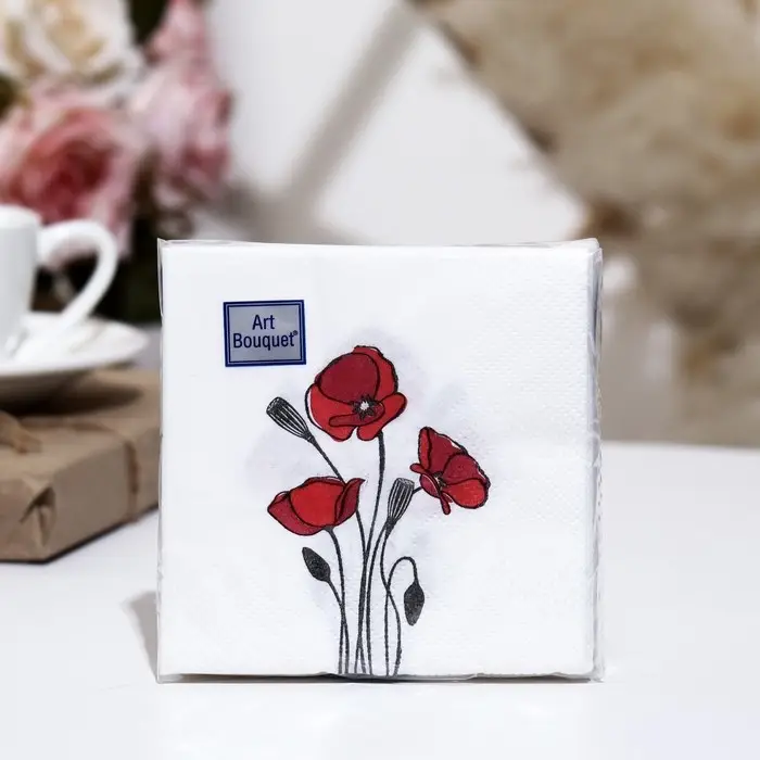 Салфетки бумажные Art Bouquet &laquo;Маки&raquo;, 20 x 20, 2 слоя