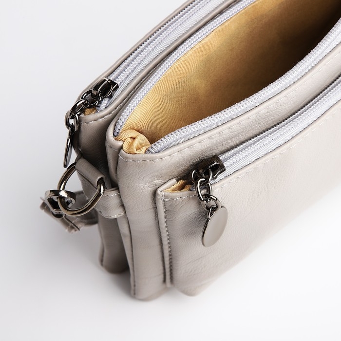 Сумка кросс-боди на молнии, цвет серый