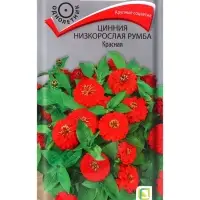 Семена цветов Цинния низкорослая Румба Красная, 0,1гр