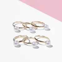 Кольцо &laquo;Выбражулька&raquo; бусинки, как у мамы, белое в золоте, безразмерное