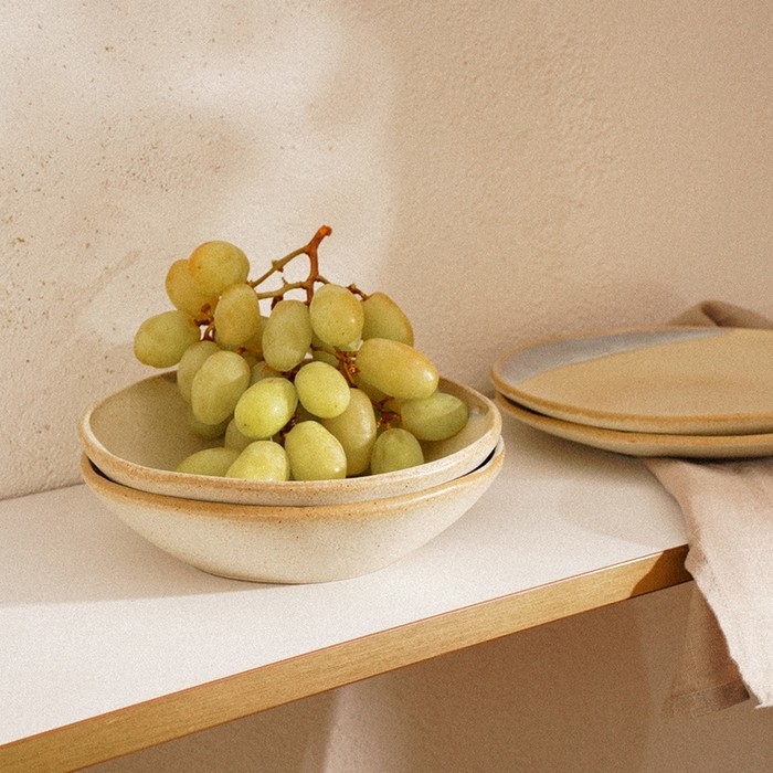 Набор мисок фарфоровых SL Home &laquo;Волны Сардинии&raquo;, 600 мл, d=18,5 см, цвет бежевый