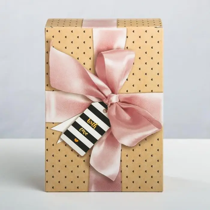 Коробка подарочная складная, упаковка, With love, 16 х 23 х 7.5 см