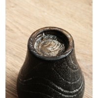 Подсвечник из дерева Джати, d 4 см, 9х9х12 см, цв. темно-коричневый