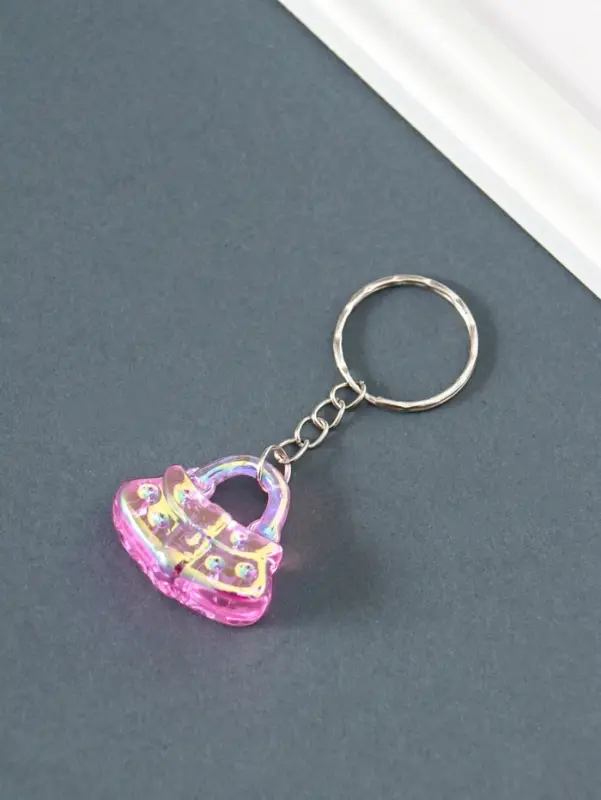 Брелок пластик "Сумочка" блёстки МИКС 2,7х3х1,3 см