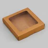 Коробка самосборная, крафт, 16&times;16&times;3 см