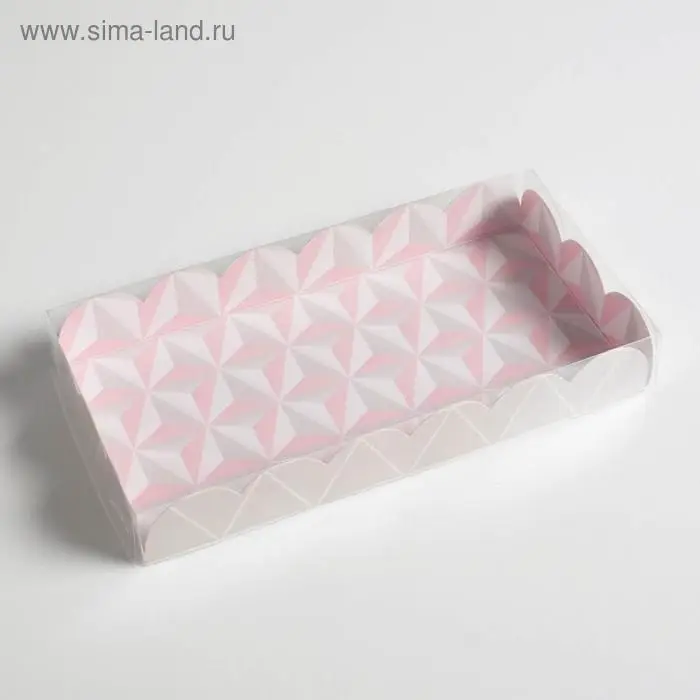 Коробка для печенья, кондитерская упаковка с PVC крышкой, &laquo;Тебе&raquo;, 21 х 10.5 х 3 см