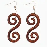 Серьги " Спираль" дерево соно