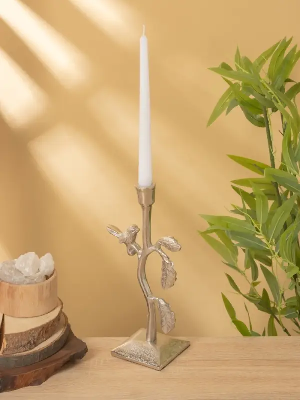 Подсвечник &laquo;Соловей на ветке&raquo;, 9.5&times;14&times;29 см, алюминий