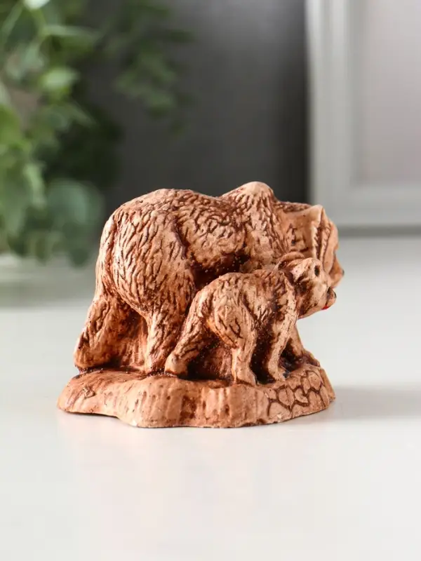 Фигура "Медведь с медвежонком" 6,5х7х9,5 см
