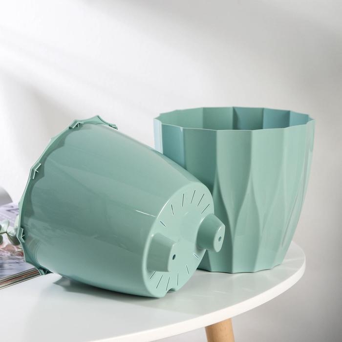 Кашпо для цветов со вставкой &laquo;Флюте&raquo;, 3 л, цвет нефрит