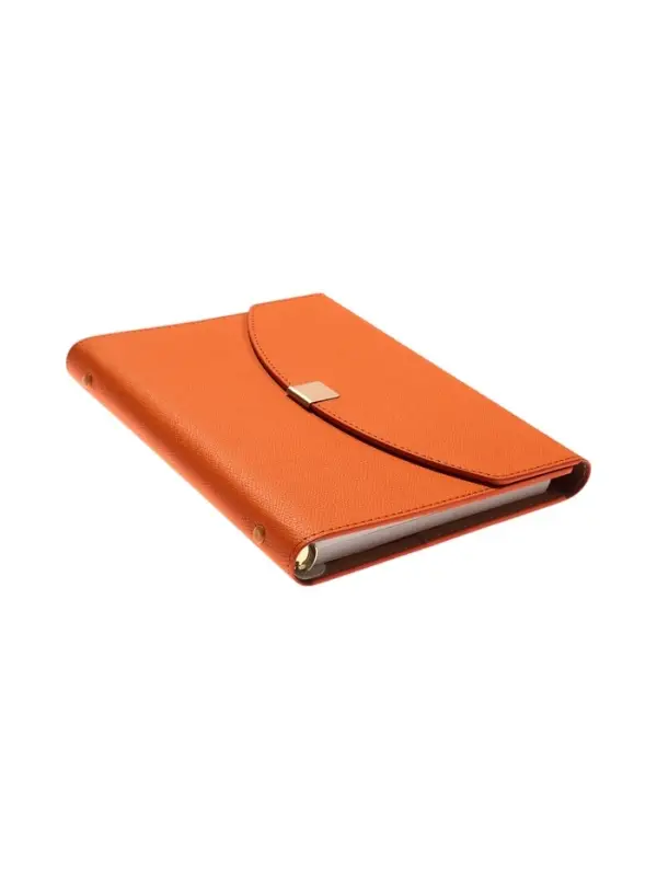 Органайзер на кольцах, A5, с клапаном, 80л, линия, к/зам, Оражевый