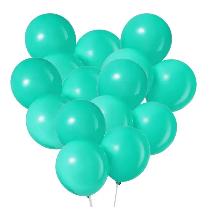 Воздушные шары латексные 10", пастель, 5 шт., бирюзовые