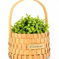 Корзина плетеная 17х17х12 см,  ручка h=13 см, натуральный